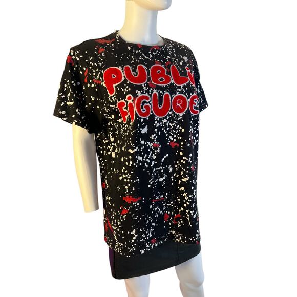 FWRD Denim Mens y2k Public Figure Paint Splatter Street Style Tee TShirt M - Picture 3 of 6